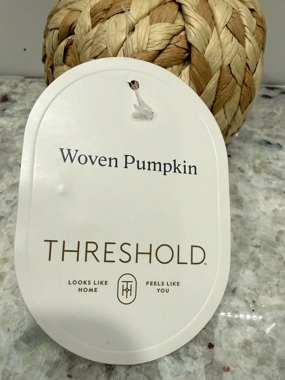 3/$15* Threshold Fall Decor: Small Woven Pumpkin in Natural Tan and Cream NWT